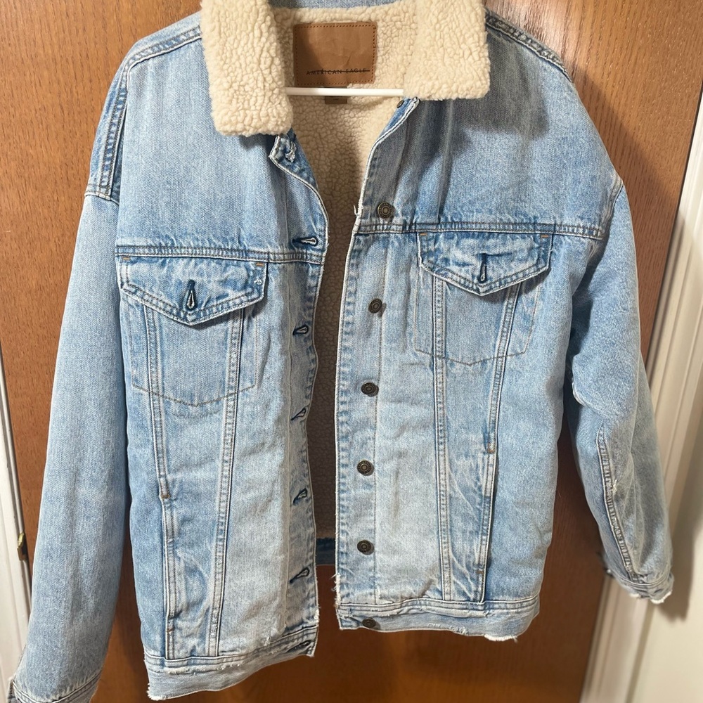 American Eagle Fur Jean Jacket